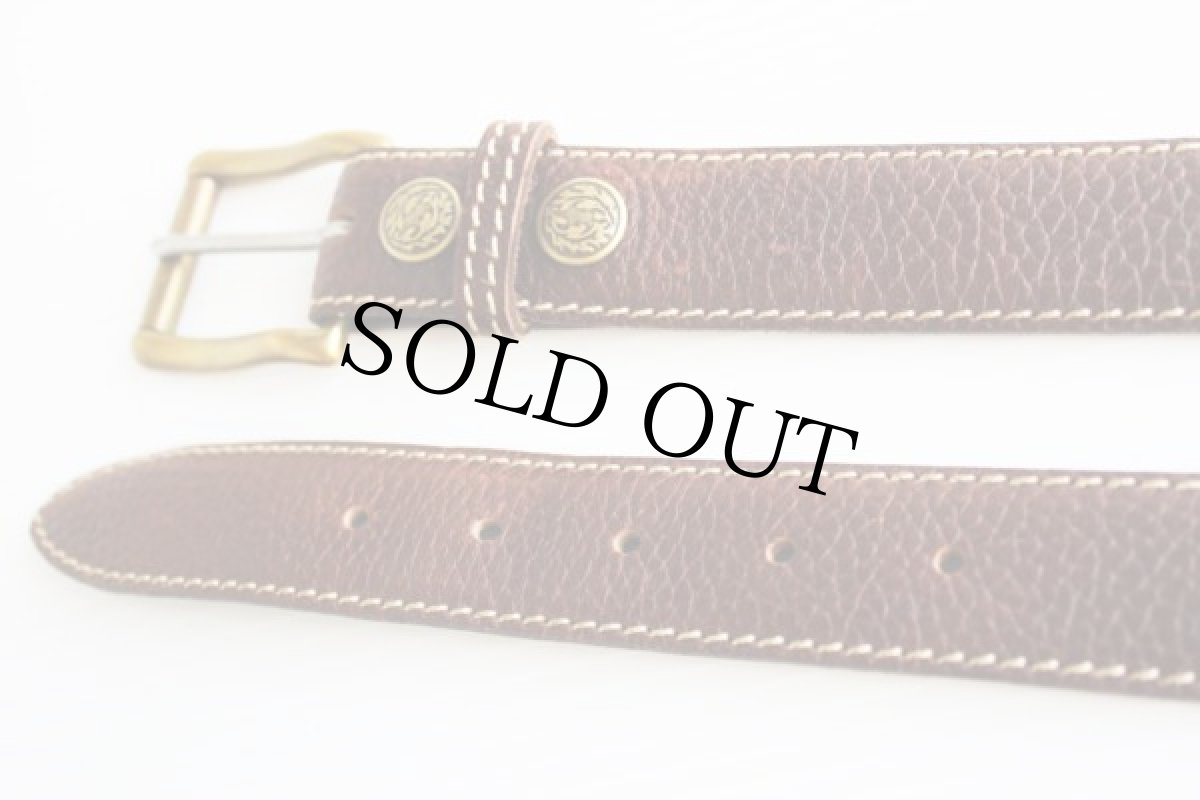 画像2: MULHOLLAND BROTHERS×Cabela'sカベラス レザーベルト 茶 34★172 (2)