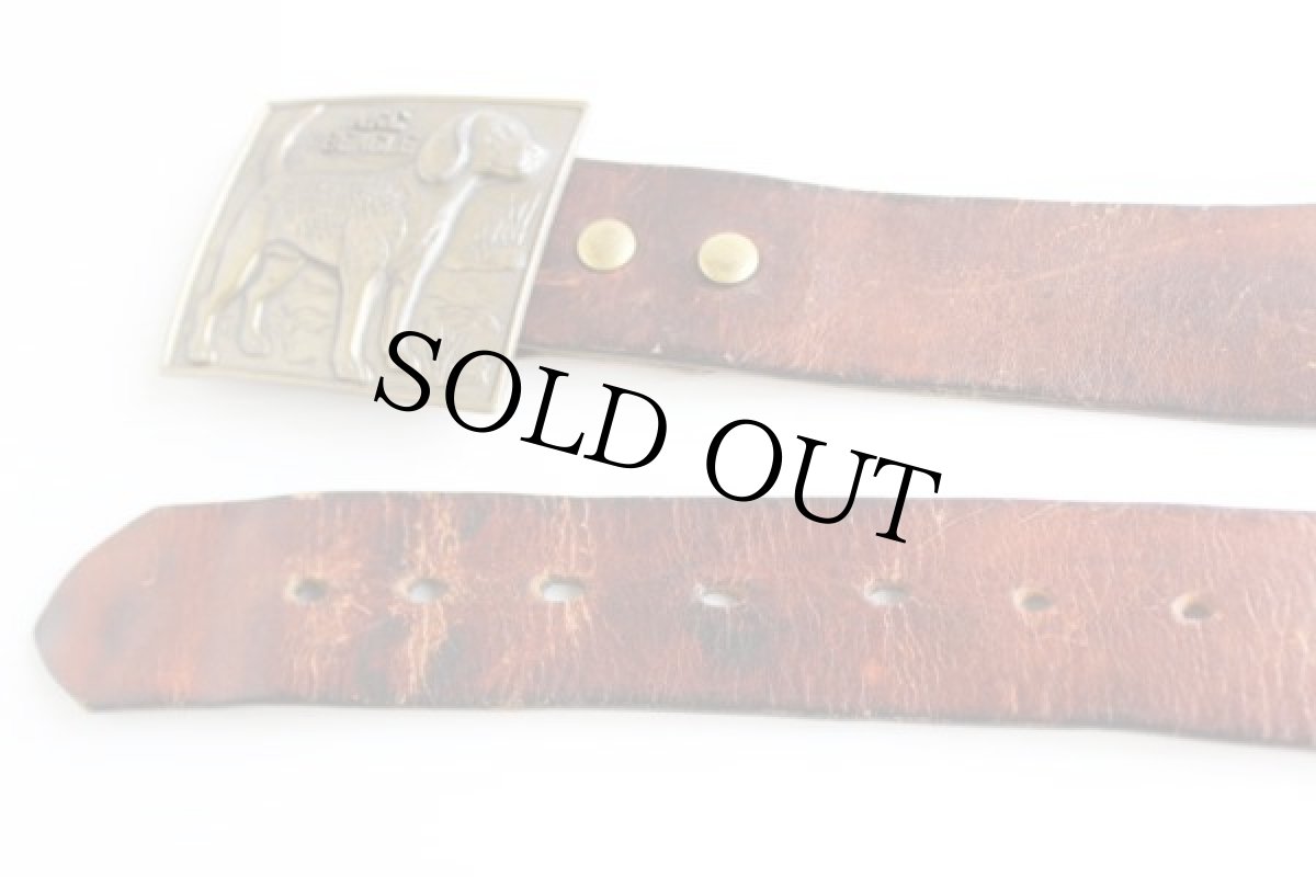 画像2: 70s A.K.C BEAGLE バックル レザーベルト (2)