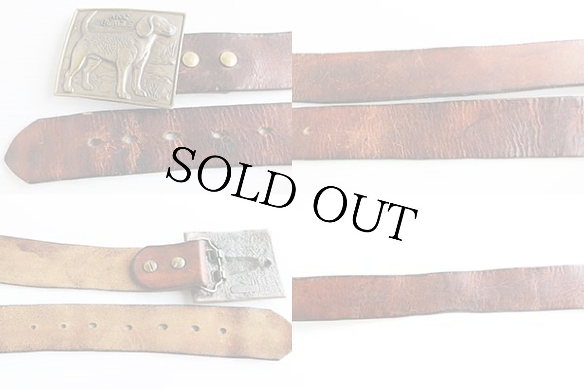 画像3: 70s A.K.C BEAGLE バックル レザーベルト (3)