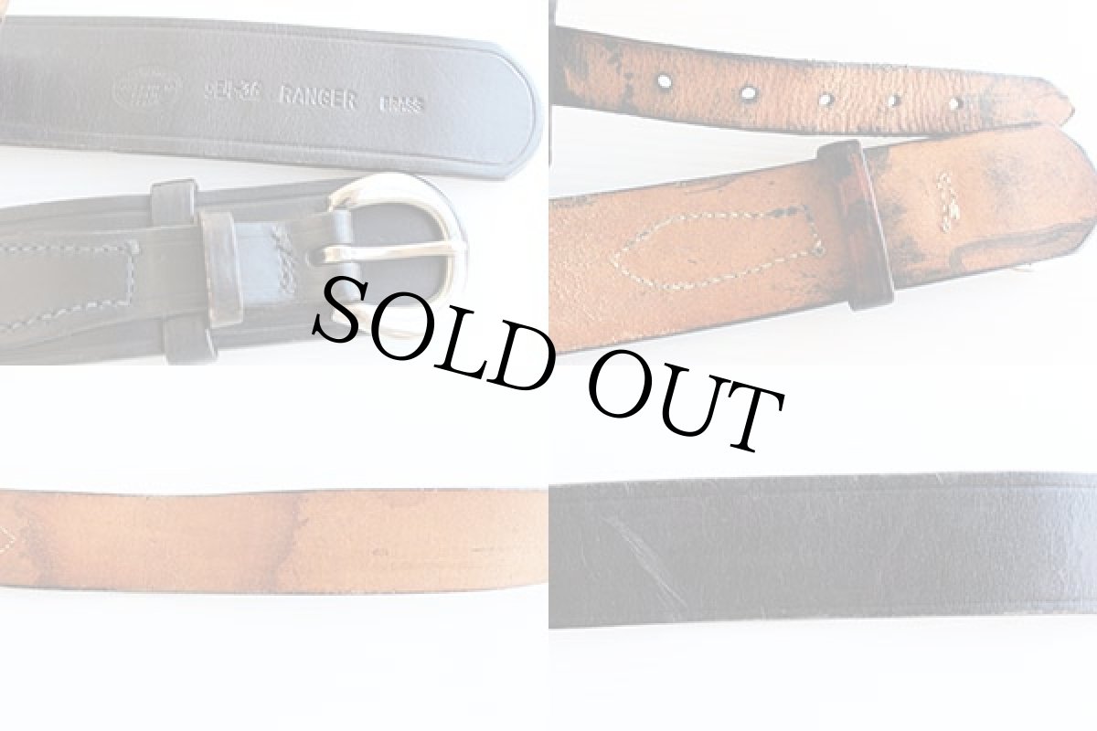 画像3: RANGER レザーベルト 黒 36★182 (3)