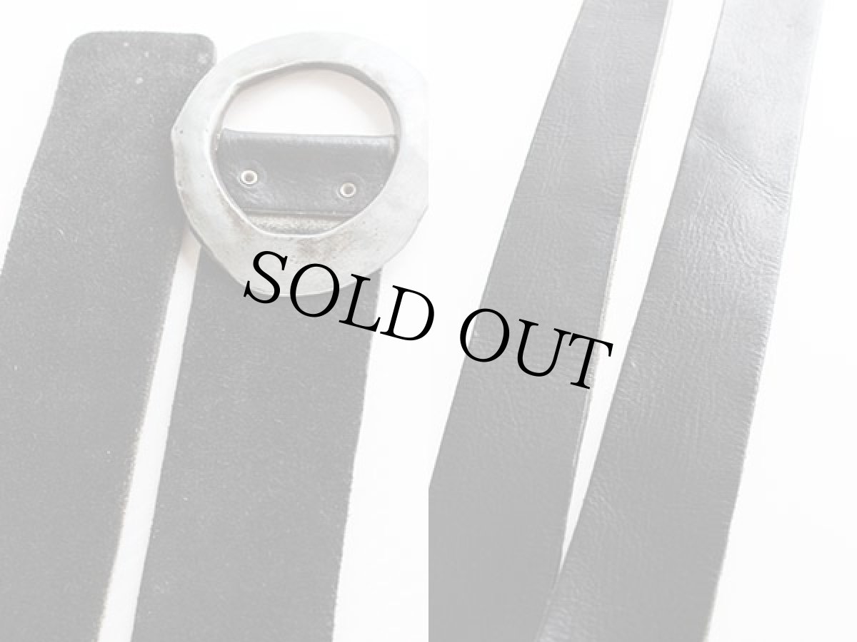 画像3: UNKNOWN レザーベルト 黒★176 (3)