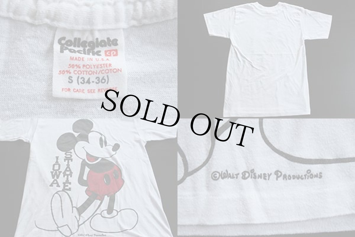 画像3: 80s USA製 Collegiate Pacific ミッキー マウス Tシャツ S (3)