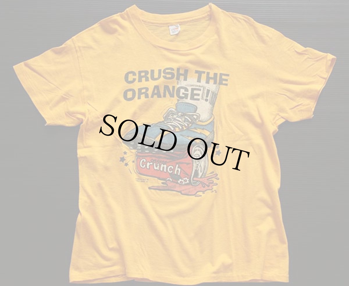 画像2: 70's USA製 CRUSH THE ORANGE Tシャツ 黄 L (2)