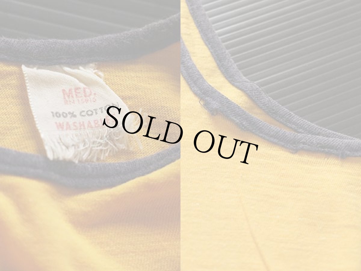 画像3: 70s HAWAII 染み込みプリント タンクトップ 黄 (3)