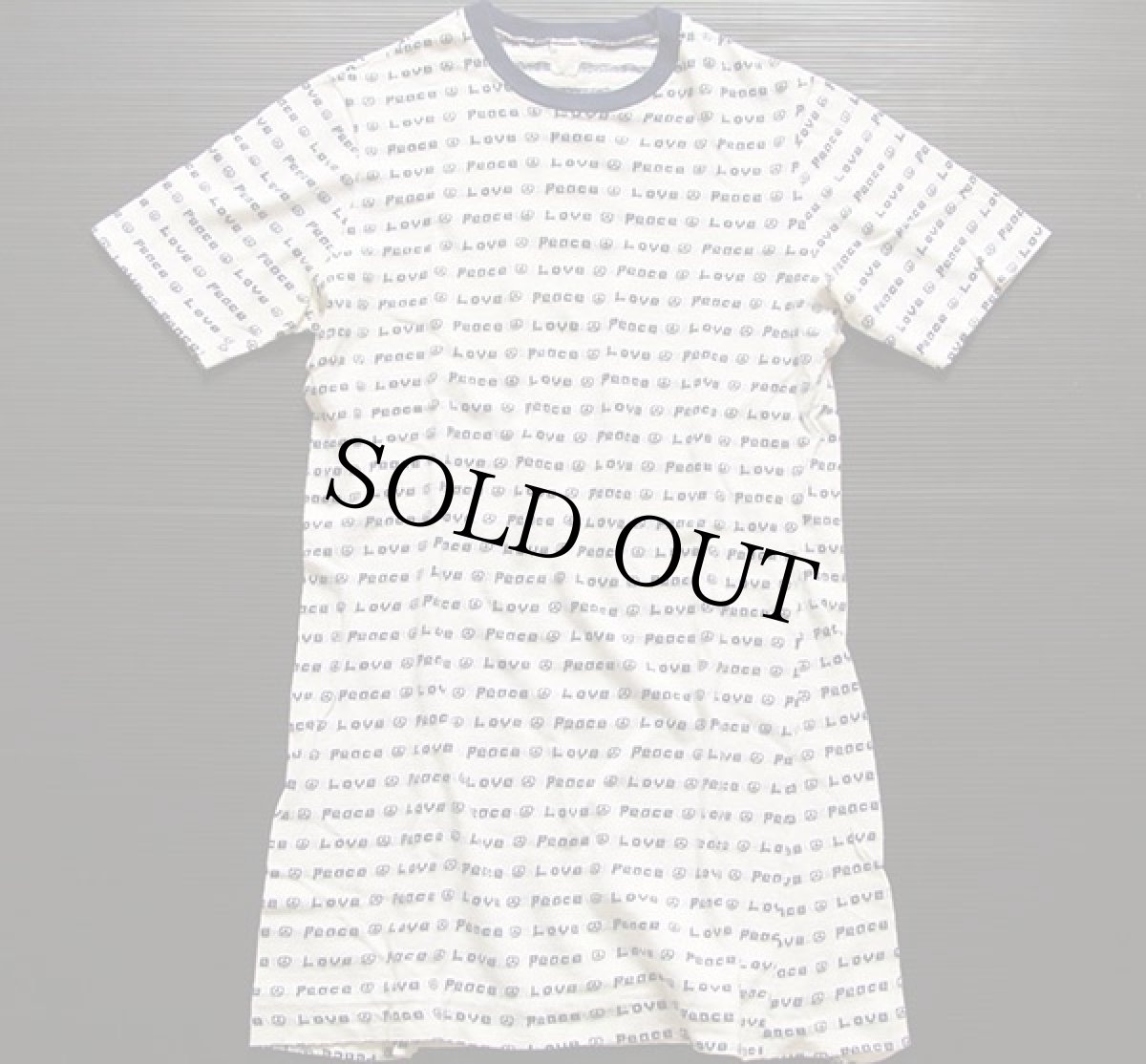 画像2: 70s Love & Peace 総柄 ジャガード Tシャツ (2)