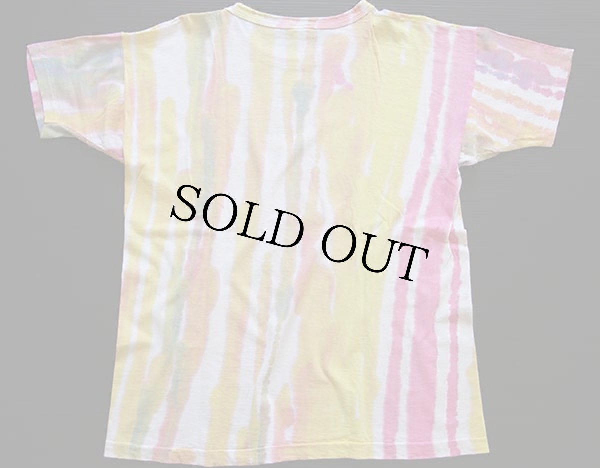 画像2: 70s USA製 Championチャンピオン geneseo染み込みプリント タイダイ Tシャツ XL (2)