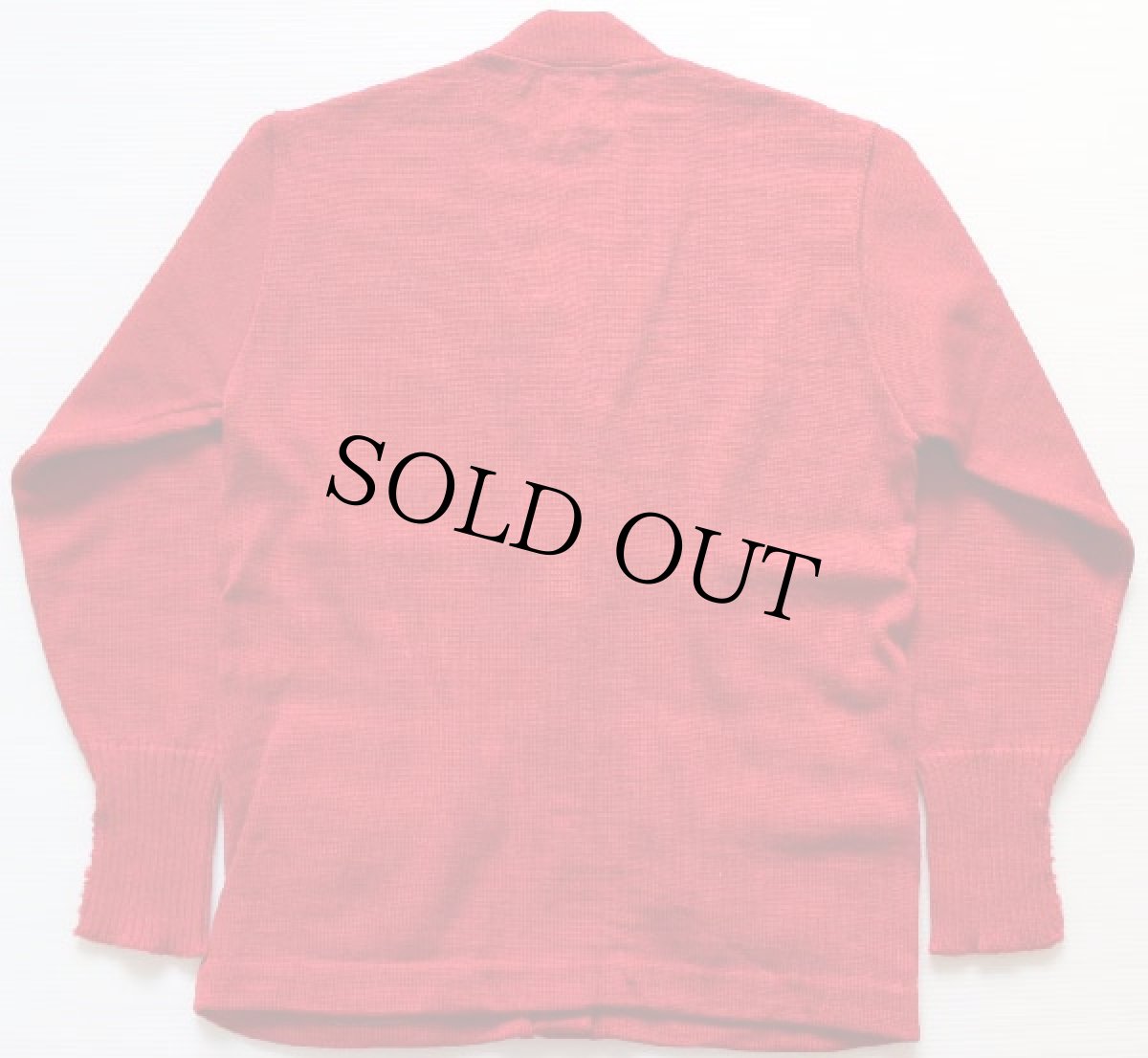 画像2: 50s Whiting レタードカーディガン赤 (2)