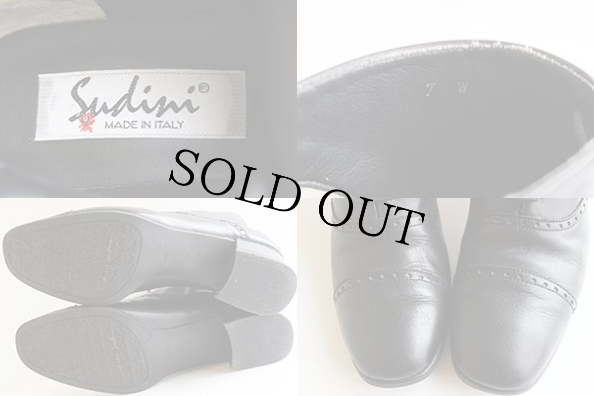 画像3:  イタリア製 Sudini レザー アンクルブーツ 黒 7W (3)