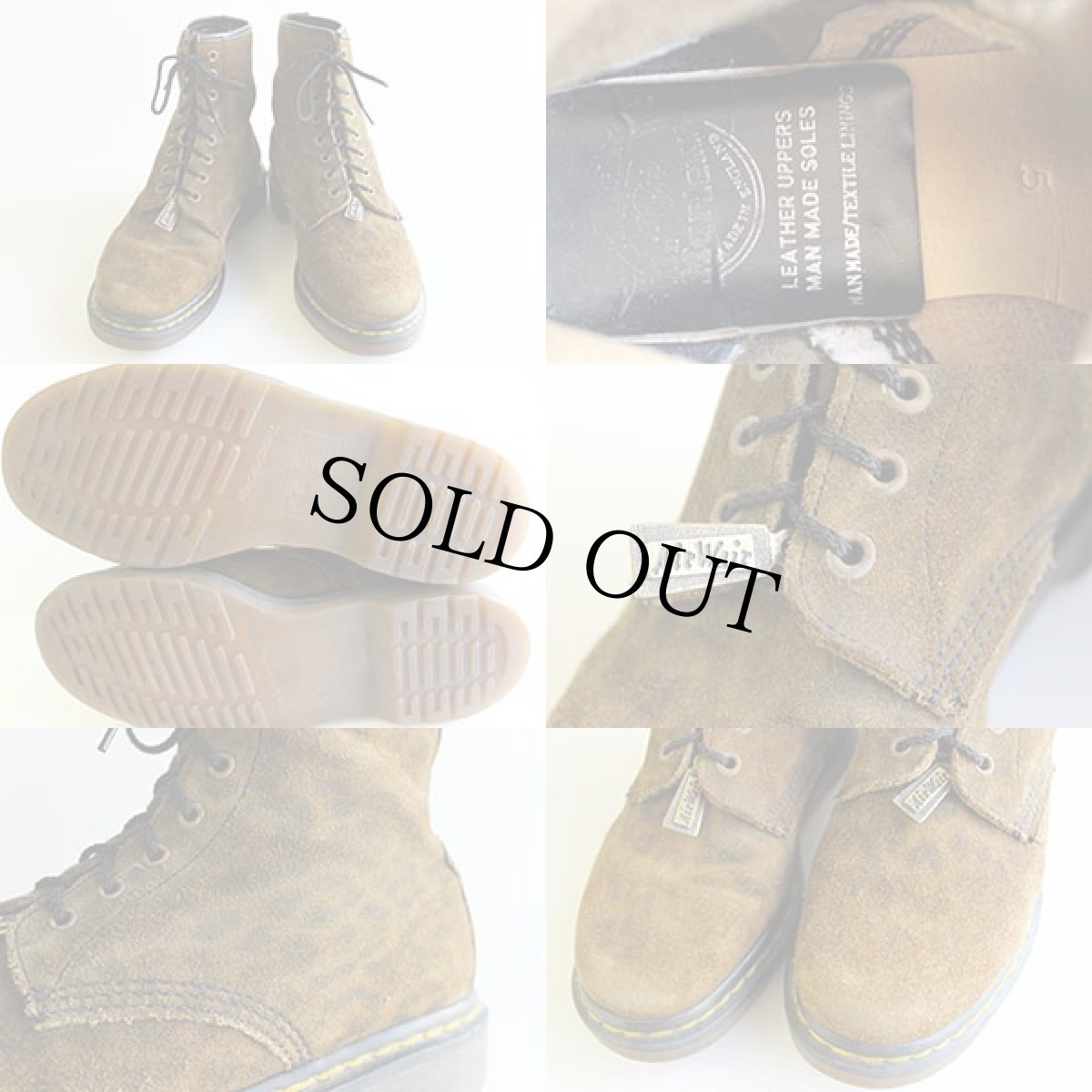 画像3: 英国製 DR.MARTENSドクターマーチン スエードレザー 8ホールブーツ レオパード UK5 (3)