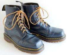 画像1: 英国製 DR.MARTENSドクターマーチン スクエアトゥ 8ホールブーツ 紺 UK3 (1)