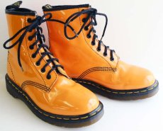 画像1: 英国製 DR.MARTENSドクターマーチン 8ホールブーツ パテント オレンジ UK5  (1)