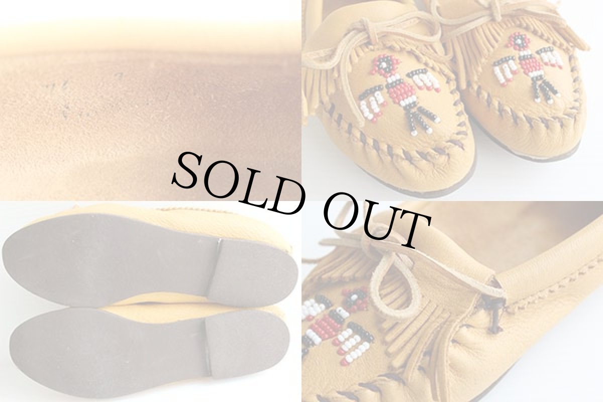 画像3: MINNETONKAミネトンカ ビーズ刺繍 ムースハイド モカシンシューズ 7 (3)