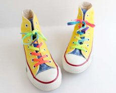 画像1: 90s USA製 CONVERSEコンバース ALL STARオールスター HI カスタムペイント 4.5 (1)