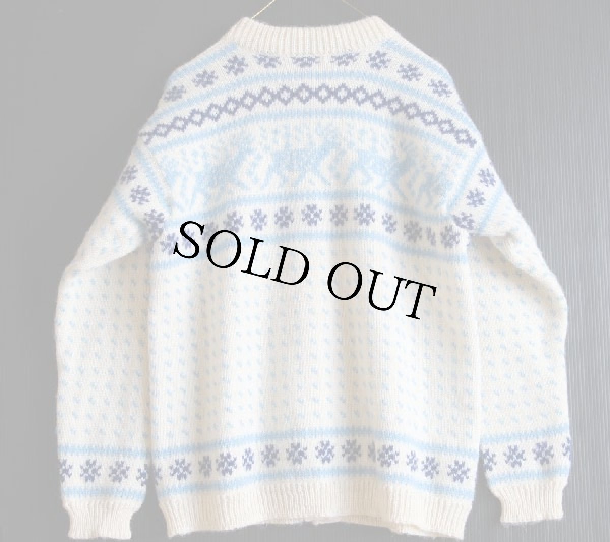 画像2: 80s ノルウェー製 DALE OF NORWAY 鹿柄 ノルディック柄 ウールニット カーディガン L 44 (2)