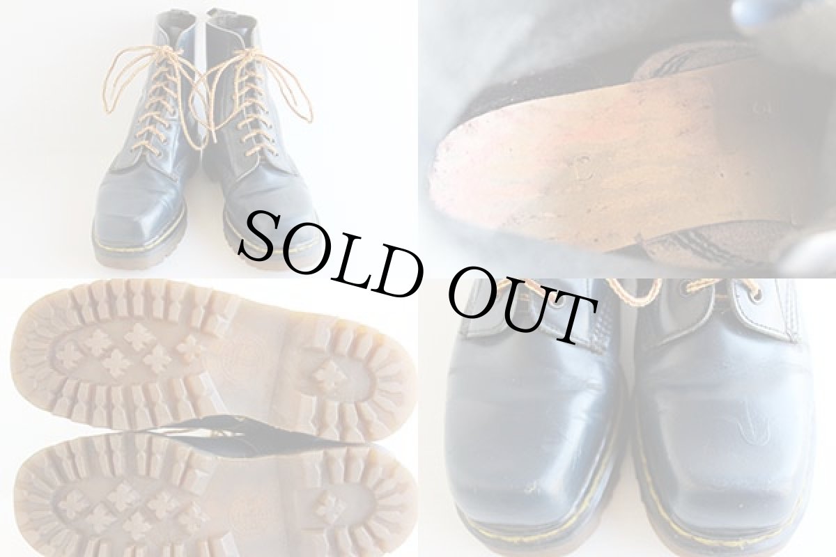 画像3: 英国製 DR.MARTENSドクターマーチン スクエアトゥ 8ホールブーツ 紺 UK3 (3)