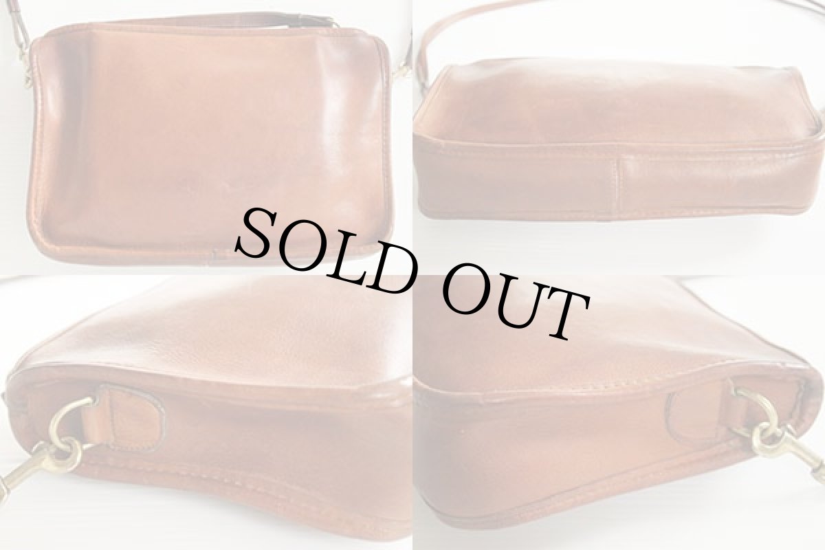 画像2: 70s USA製 COACH オールド コーチ レザー ショルダーバッグ 茶★3211  (2)