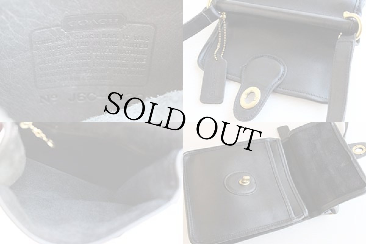 画像3:  USA製 COACH オールド コーチ レザーショルダーバッグ 黒★9930 (3)