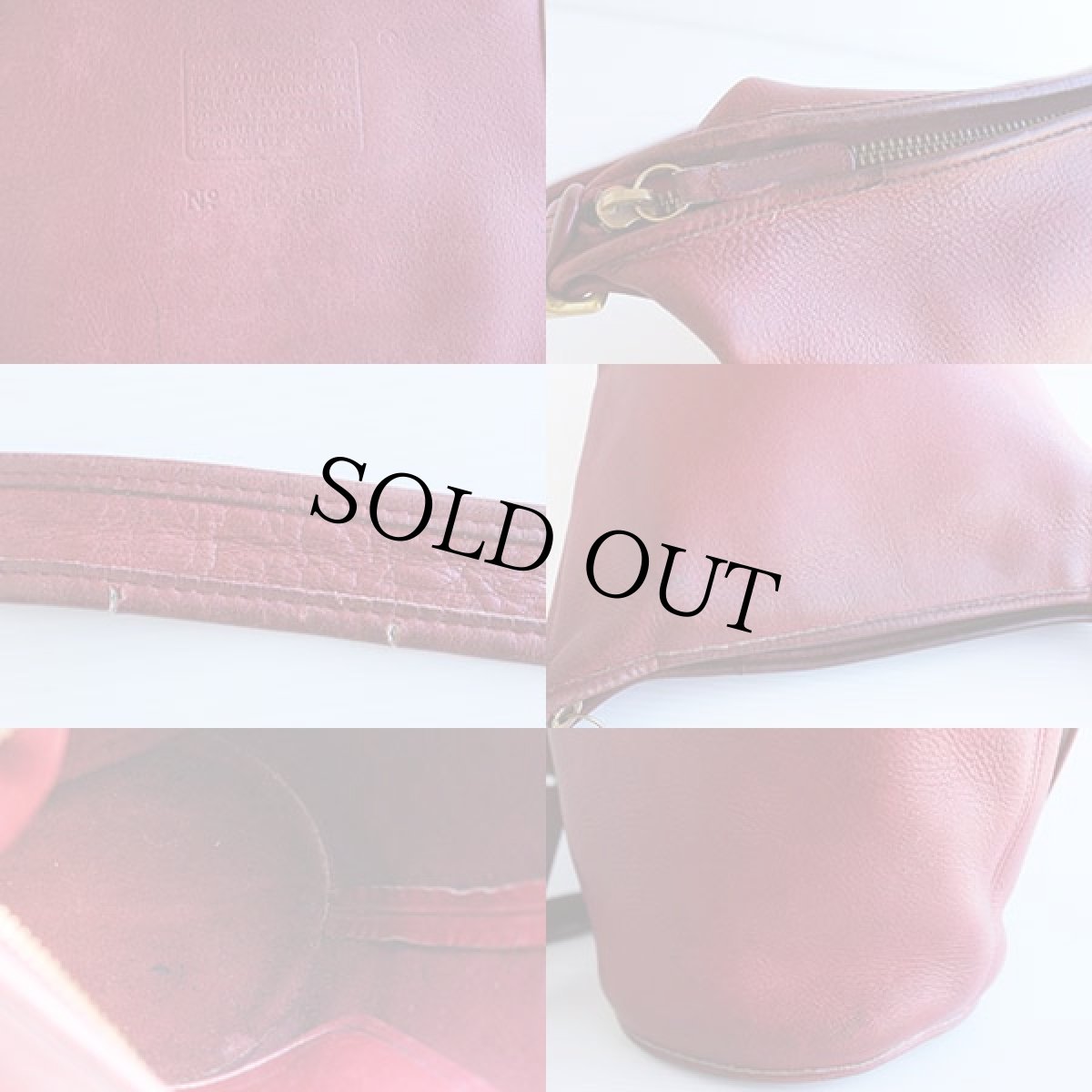 画像3:  USA製 COACH オールド コーチ バケツ型 レザーショルダーバッグ 赤 9953 (3)