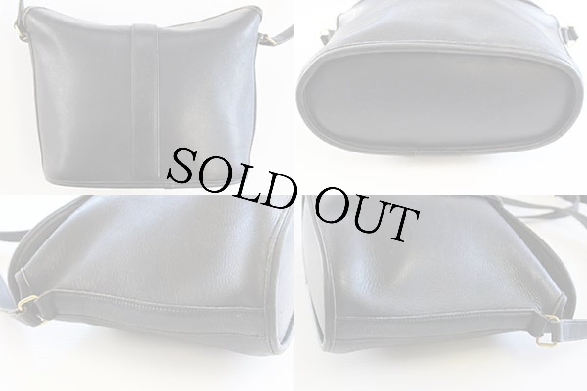 画像2:  USA製 COACH オールド コーチ オーバル型 レザー ショルダーバッグ 紺★217 (2)