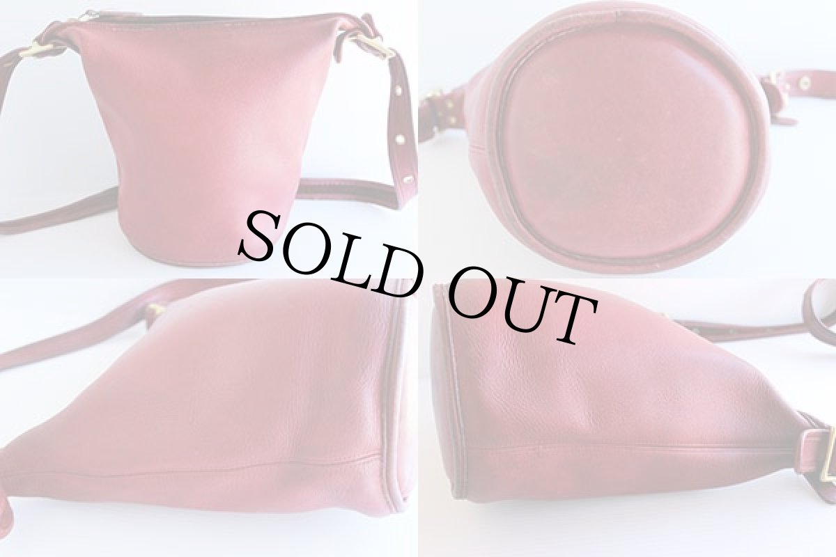 画像2:  USA製 COACH オールド コーチ バケツ型 レザーショルダーバッグ 赤 9953 (2)