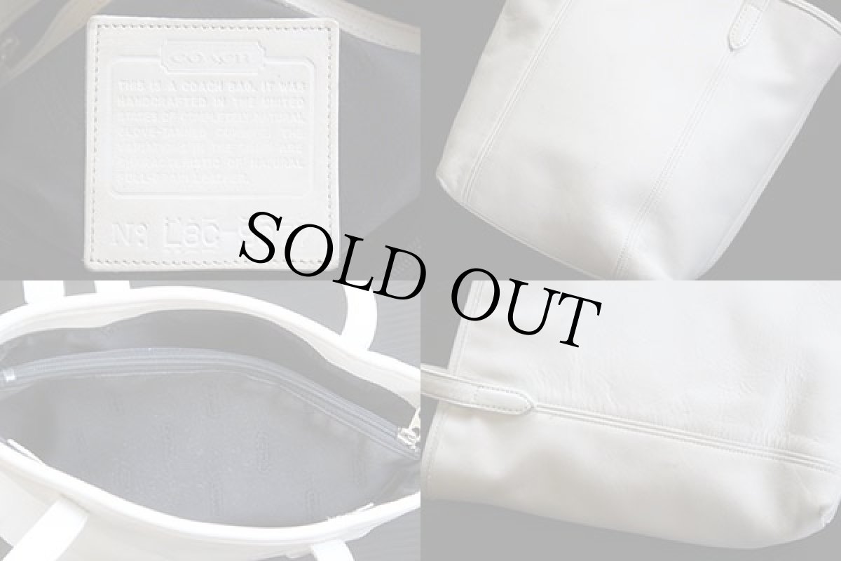 画像4: USA製COACH オールド コーチ レザー トートバッグ 白★9077 (4)