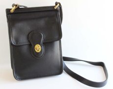 画像1:  USA製 COACH オールド コーチ レザーショルダーバッグ 黒★9930 (1)