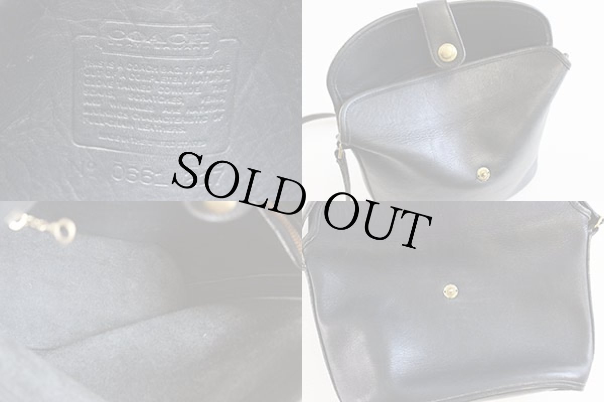 画像3:  USA製 COACH オールド コーチ オーバル型 レザー ショルダーバッグ 紺★217 (3)