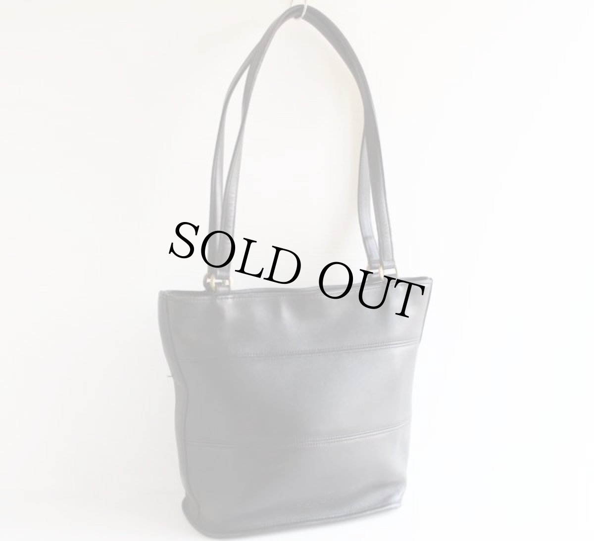 画像2:  USA製COACH オールド コーチ レザー トートバッグ 黒★9098 (2)