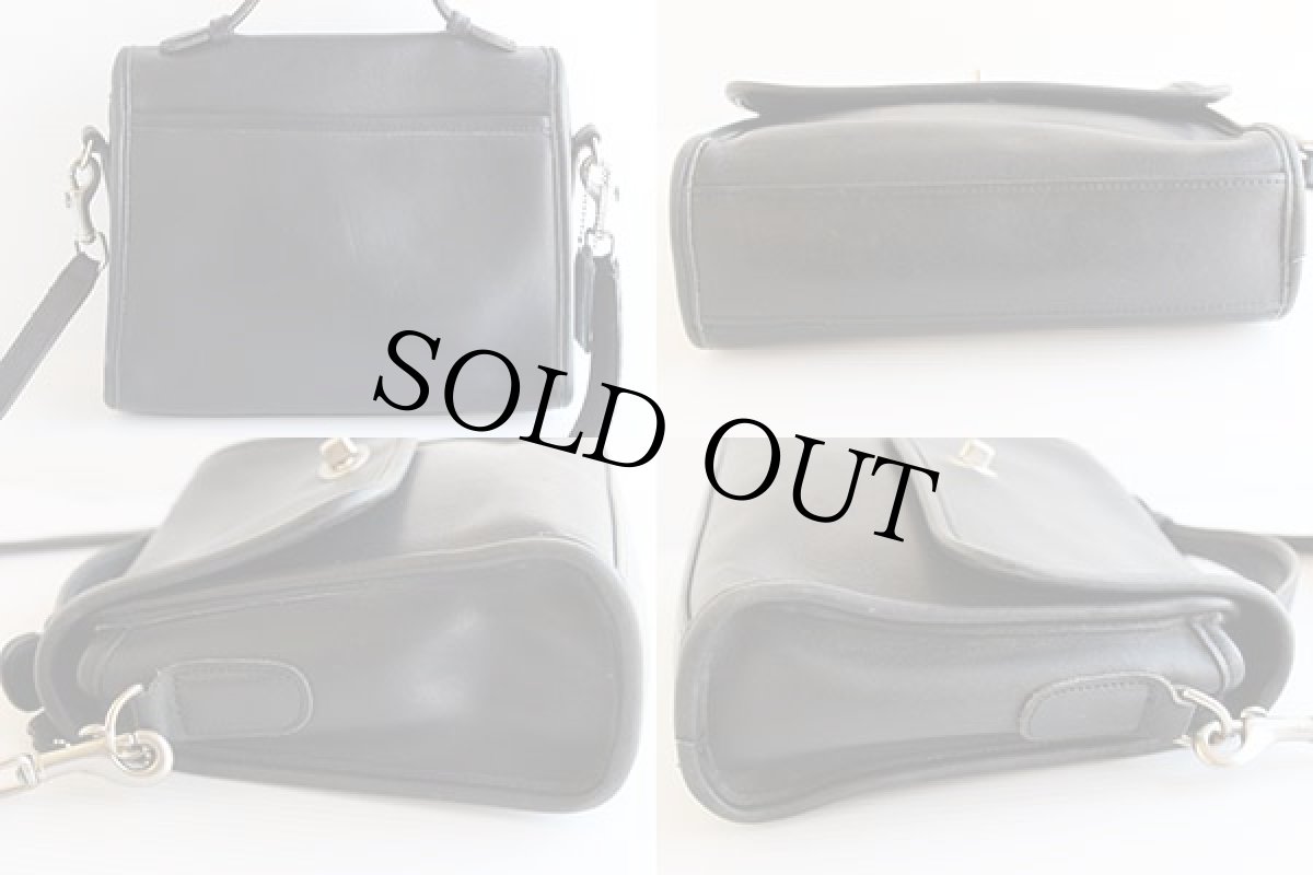 画像2:  USA製 COACH オールド コーチ 2WAY レザーショルダーバッグ 黒 9870 (2)