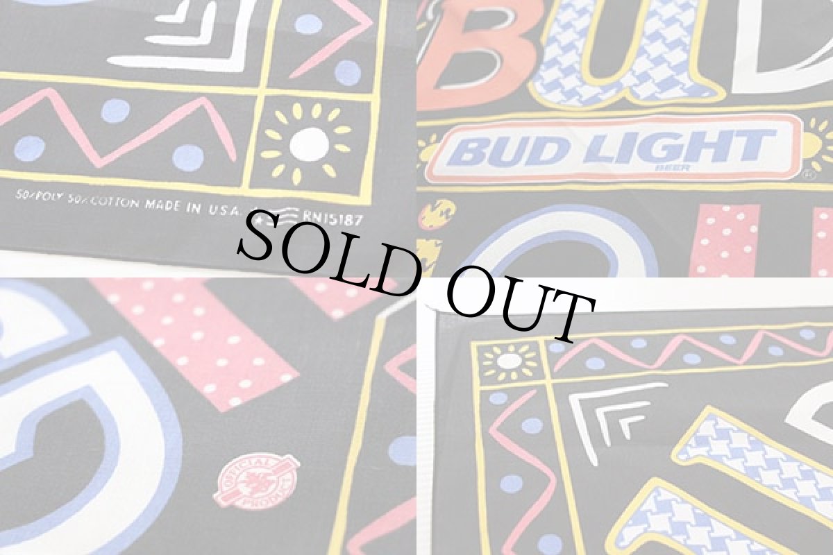 画像3: デッドストック★USA製 BUD LIGHTバドライト バンダナ★Budweiserバドワイザー  (3)