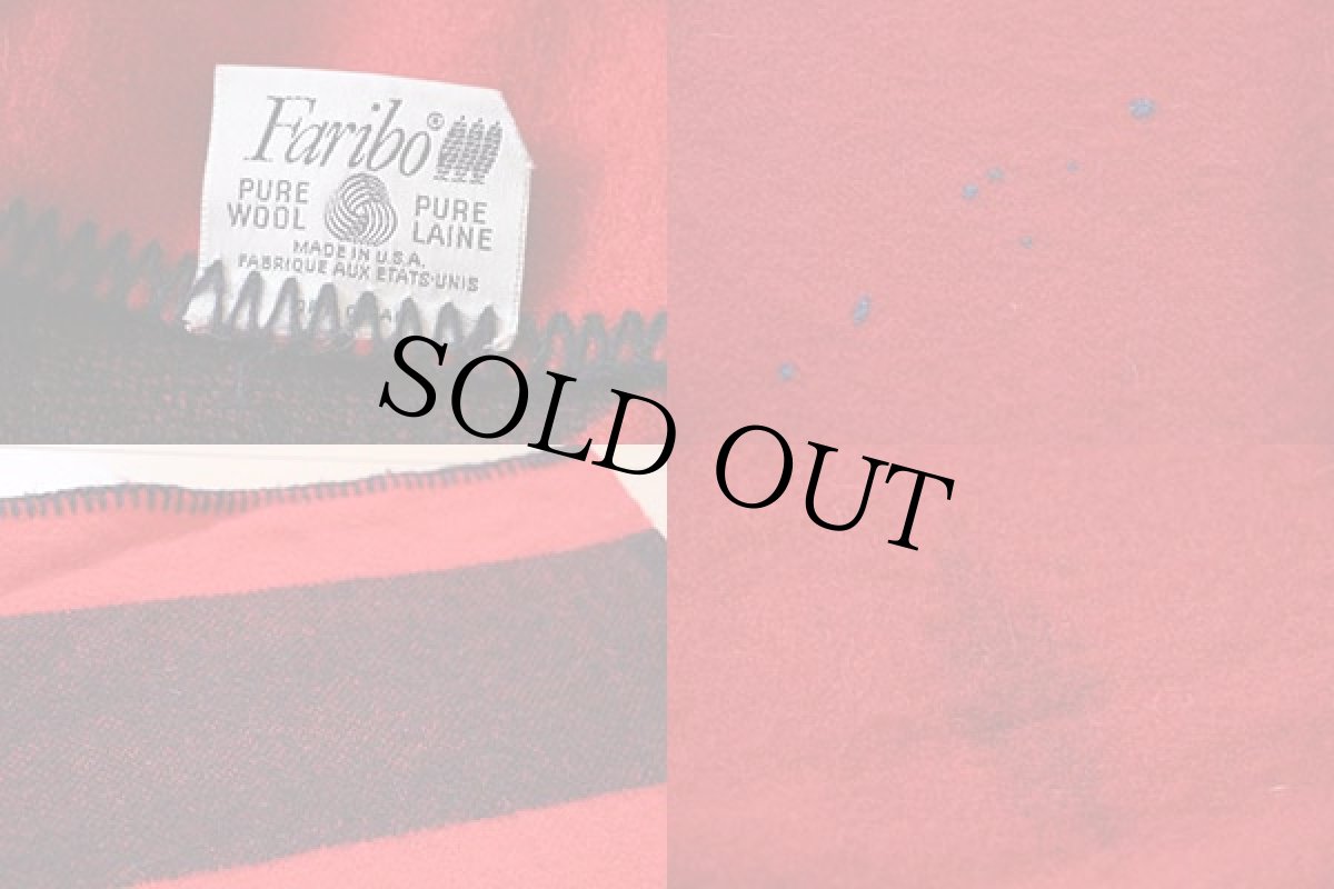 画像3: USA製 Faribo ウール ブランケット 赤 (3)