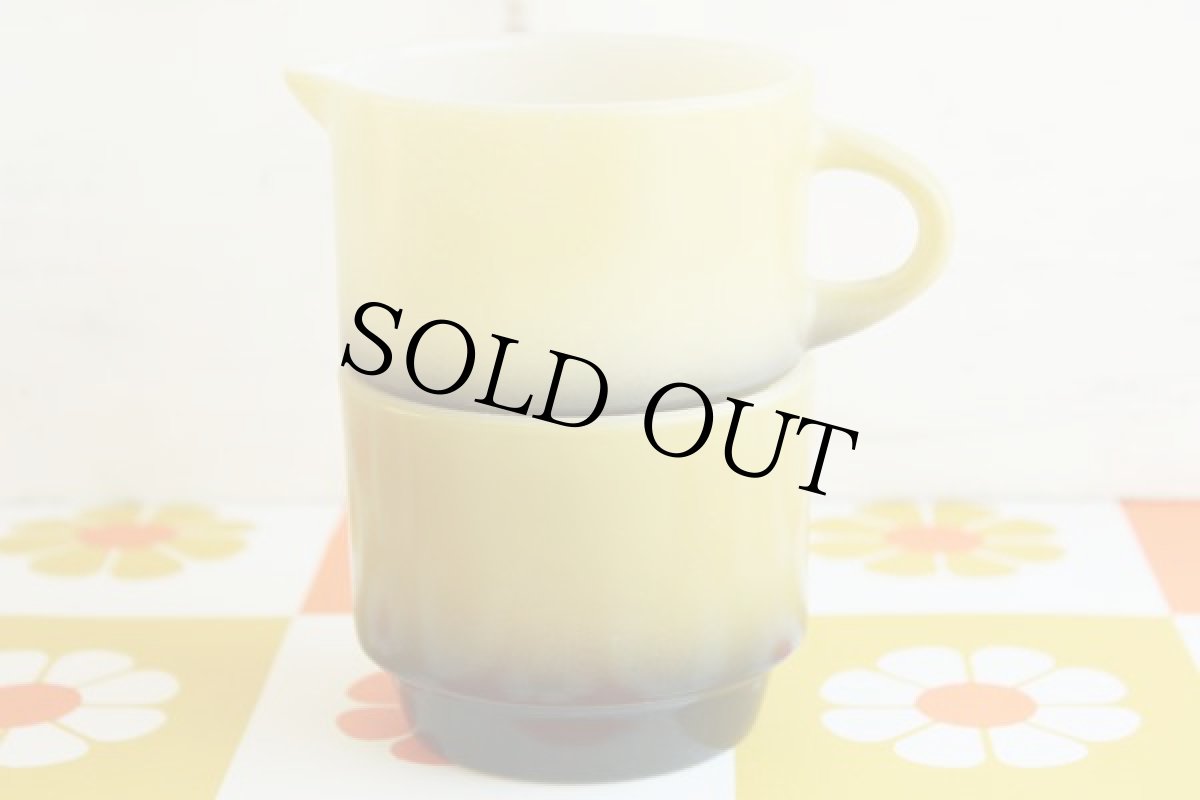 画像2: ANCHOR HOCKING クリーマー&カップ セット★ファイヤーキング (2)