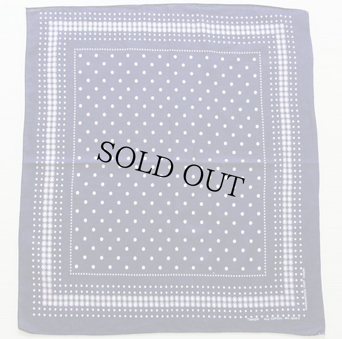 画像1: 60s TOWER FAST COLOR ドット柄 コットン バンダナ 紺 (1)