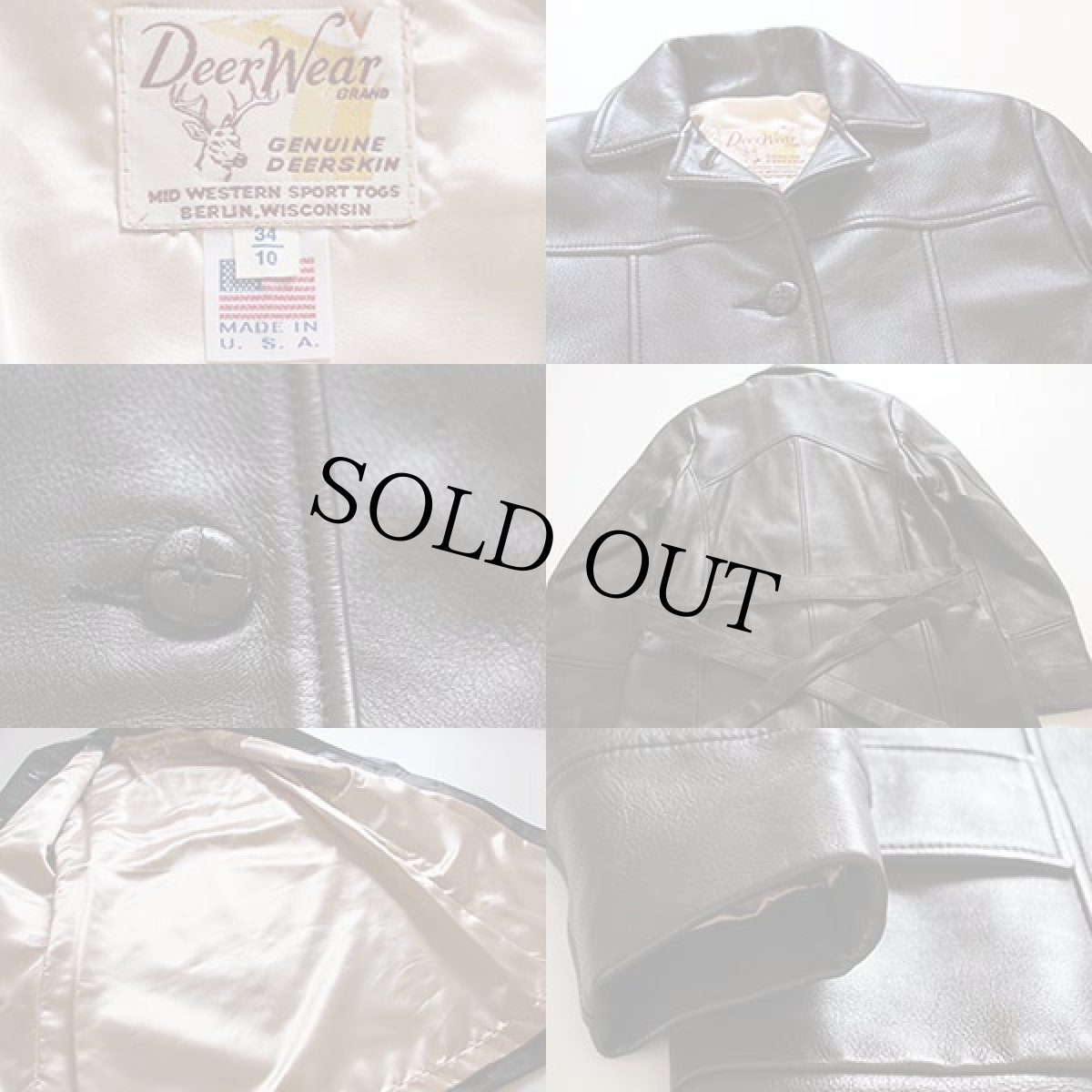 画像3:  USA製 Deer Wear ディアスキン レザーコート 10/34 (3)