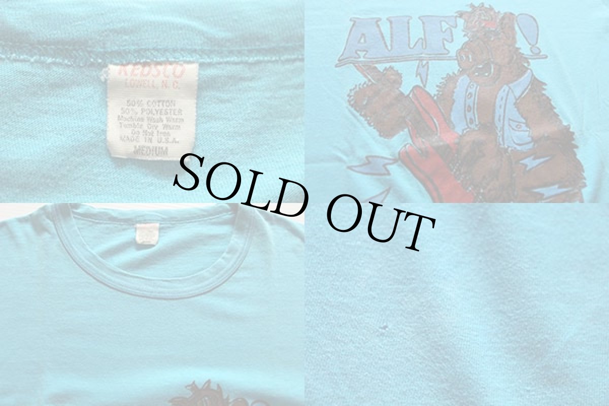 画像3: 80s USA製 ALFアルフ Tシャツ 水色 M (3)