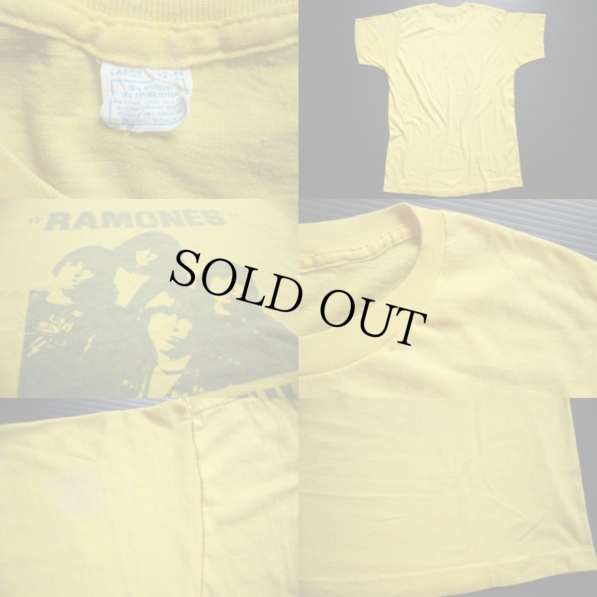 画像3: 80s USA製 RAMONESラモーンズ Tシャツ 黄 L (3)