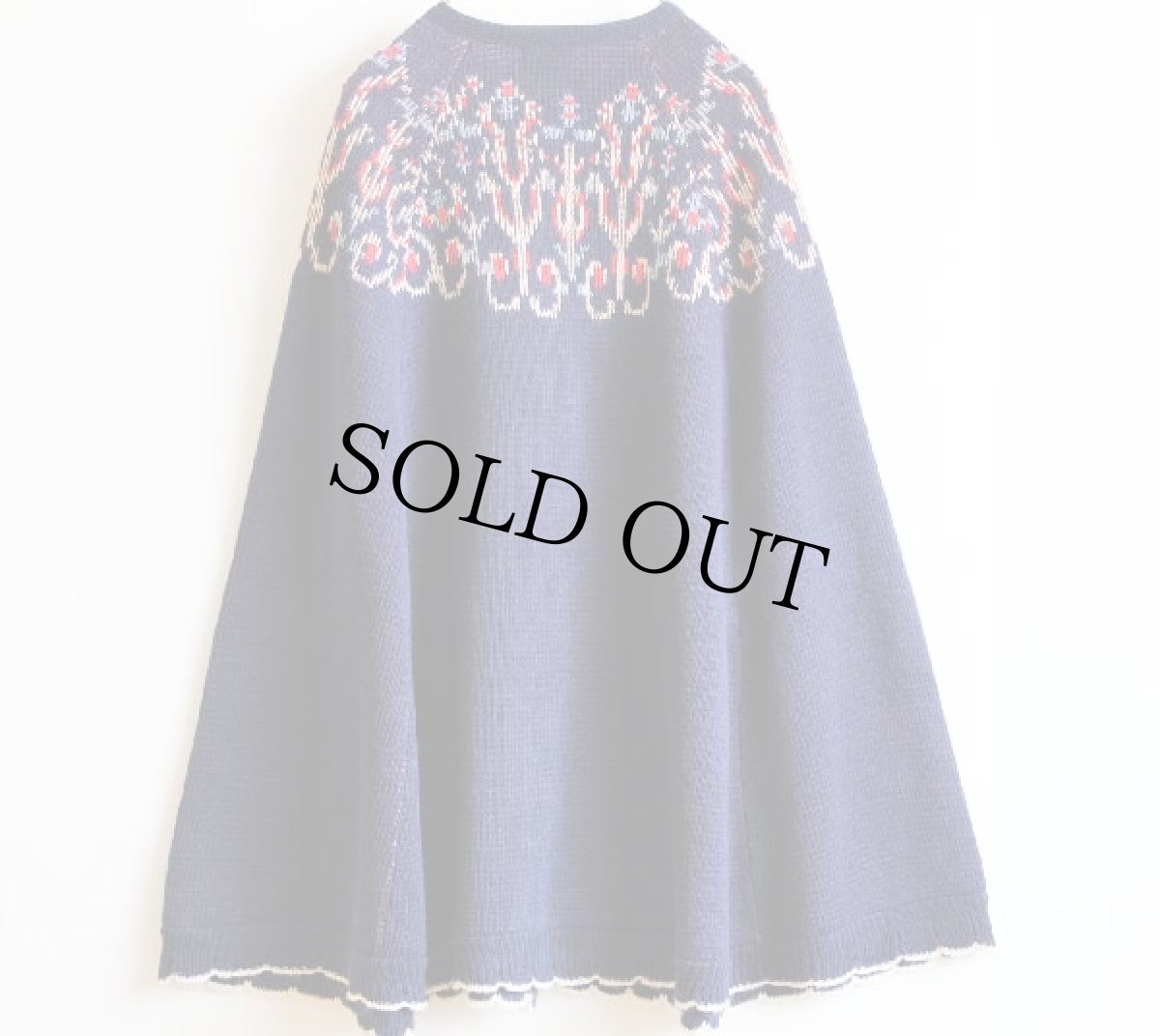 画像2: 70s MONTGOMERY WARD ノルディック柄 ニットポンチョ (2)