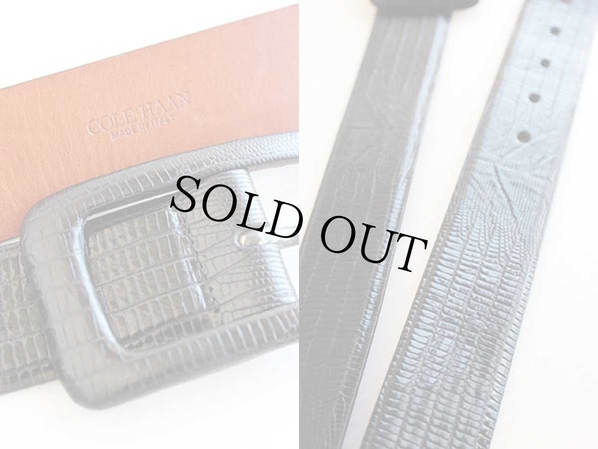 画像3: イタリア製 COLE-HAANコールハーン 型押し レザーベルト 28★160  (3)