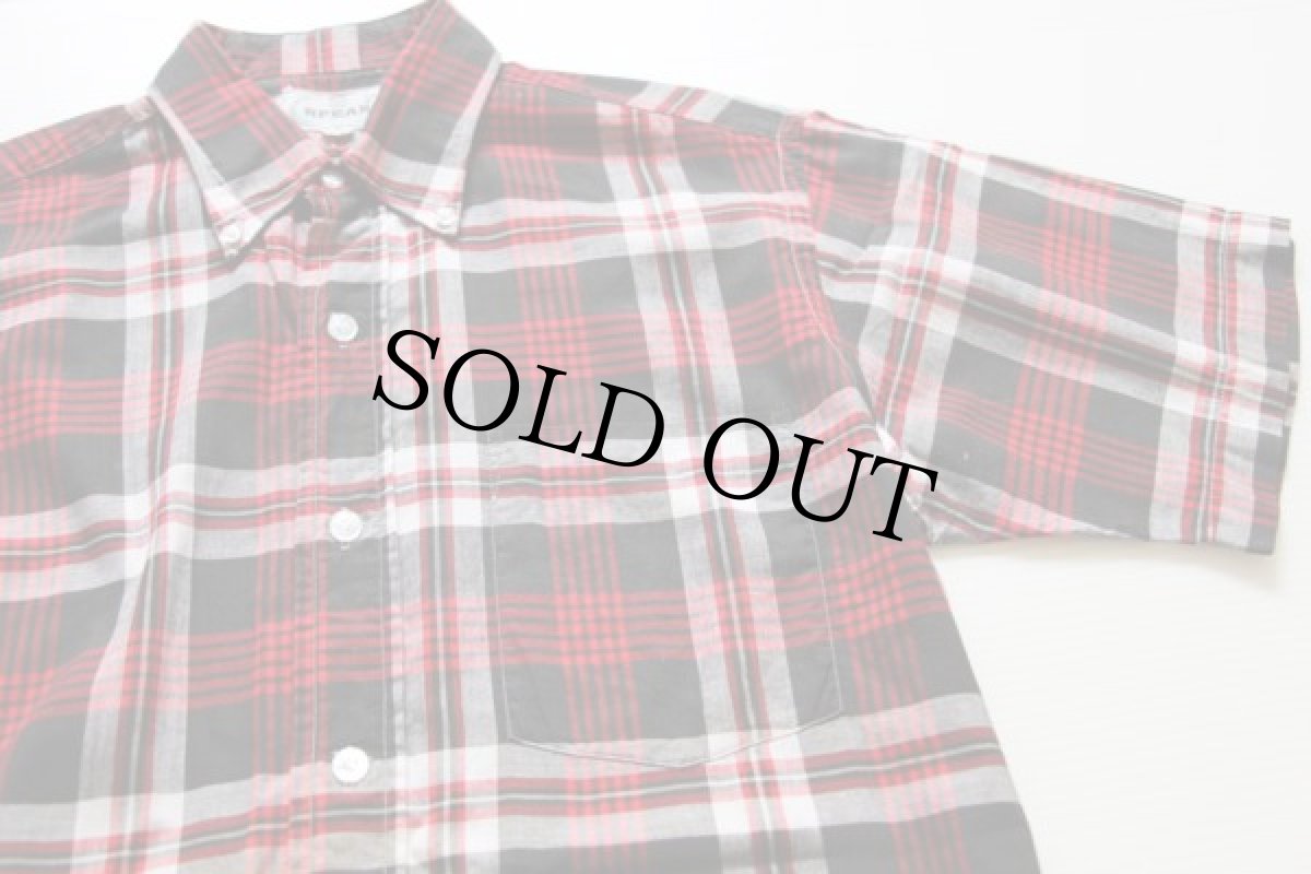 画像2: 60s SPEAR チェック柄 ボタンダウン 半袖 コットンシャツ 14.5 (2)