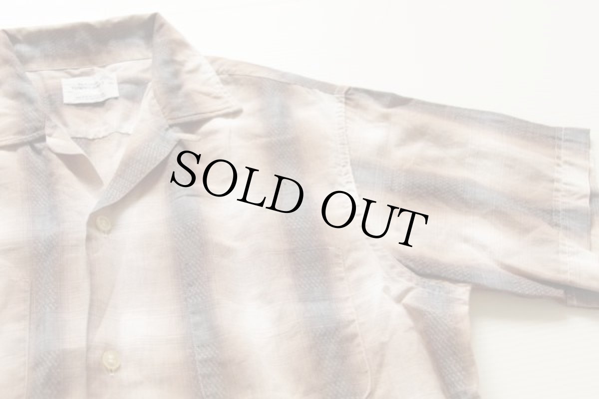 画像2: 50s PENNEY'S TOWNCRAFT オンブレチェック 半袖コットンシャツ M (2)