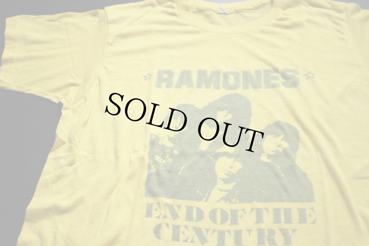 画像1: 80s USA製 RAMONESラモーンズ Tシャツ 黄 L (1)