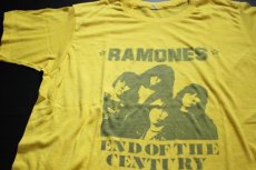 画像1: 80s USA製 RAMONESラモーンズ Tシャツ 黄 L (1)