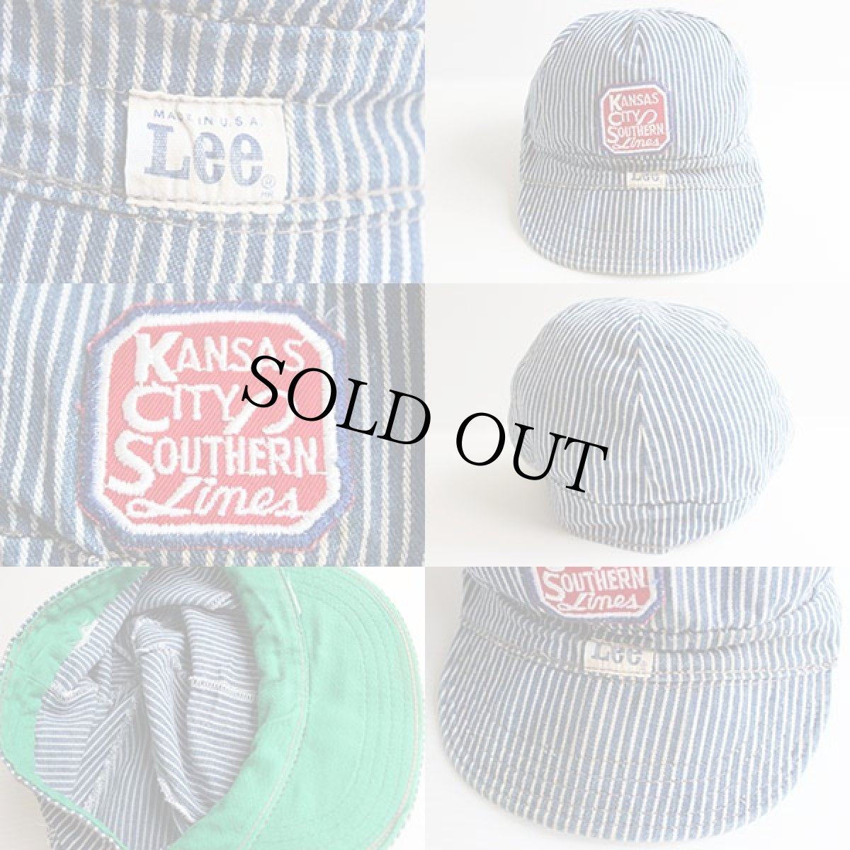 画像3: 70s USA製 Leeリー パッチ付き ヒッコリー ワークキャップ 56cm  (3)