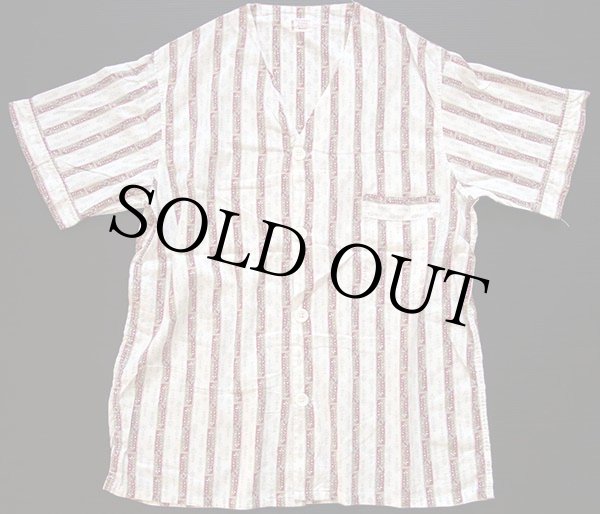 60s Penneys TOWNCRAFT 総柄 ノーカラー 半袖パジャマシャツ M - Sixpacjoe Web Shop