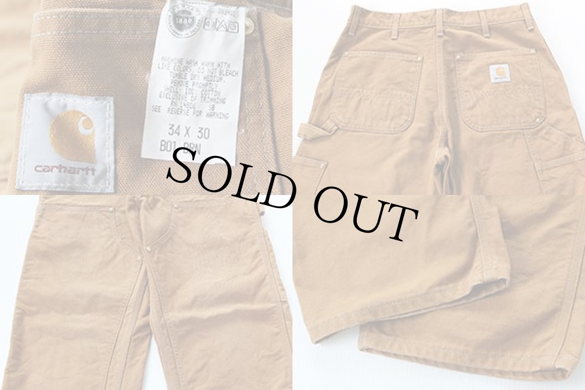 画像3: 90s USA製 carharttカーハート ダック地 ダブルニー ペインターパンツ w34 (3)