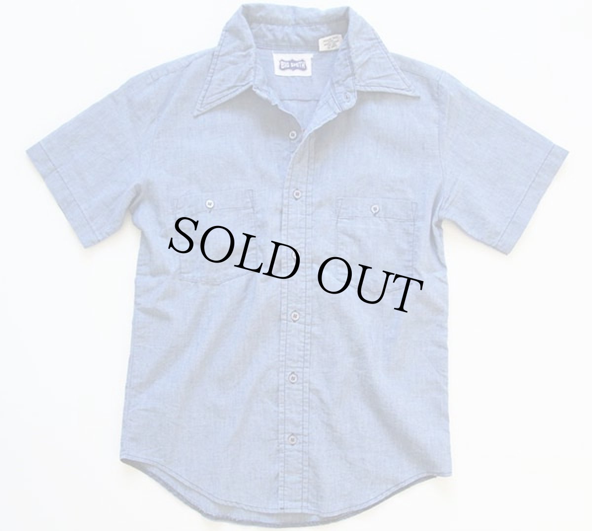 画像2: リサイズ★70s BIG SMITHビッグスミス チェーン刺繍 半袖 シャンブレーシャツ (2)