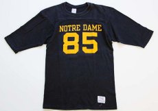 画像1: 80s USA製 Championチャンピオン NOTRE DAME 85 ナンバリング コットン フットボールTシャツ 紺 (1)