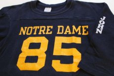 画像3: 80s USA製 Championチャンピオン NOTRE DAME 85 ナンバリング コットン フットボールTシャツ 紺 (3)