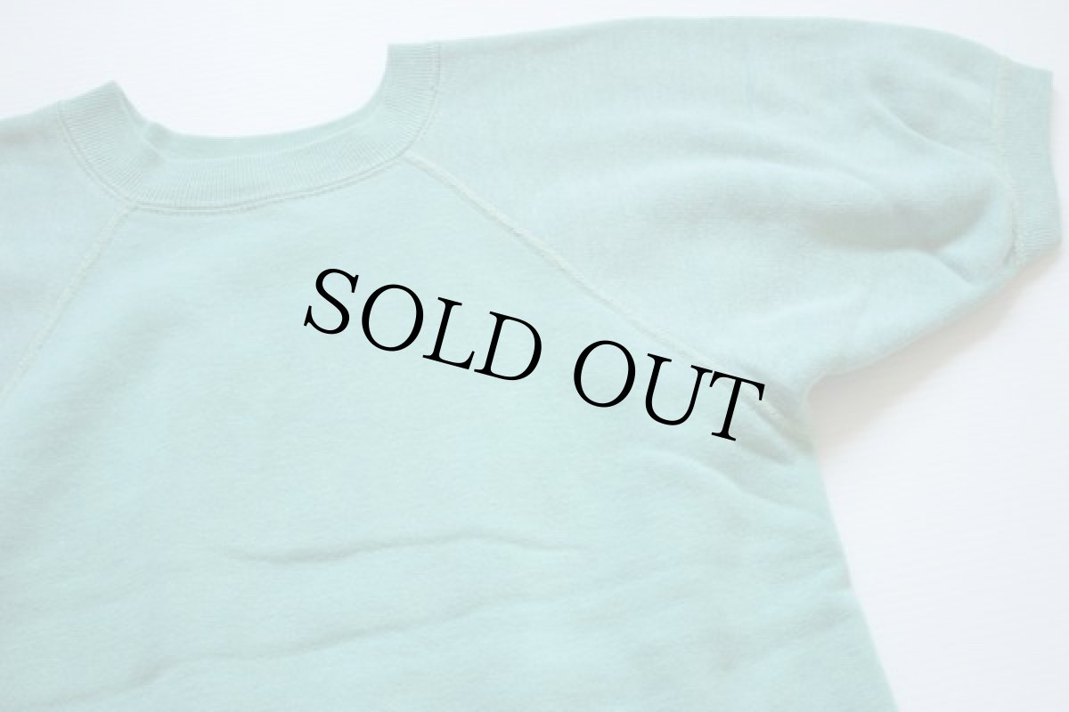 画像2: 60s AllenA 無地 半袖スウェット 薄緑 S (2)