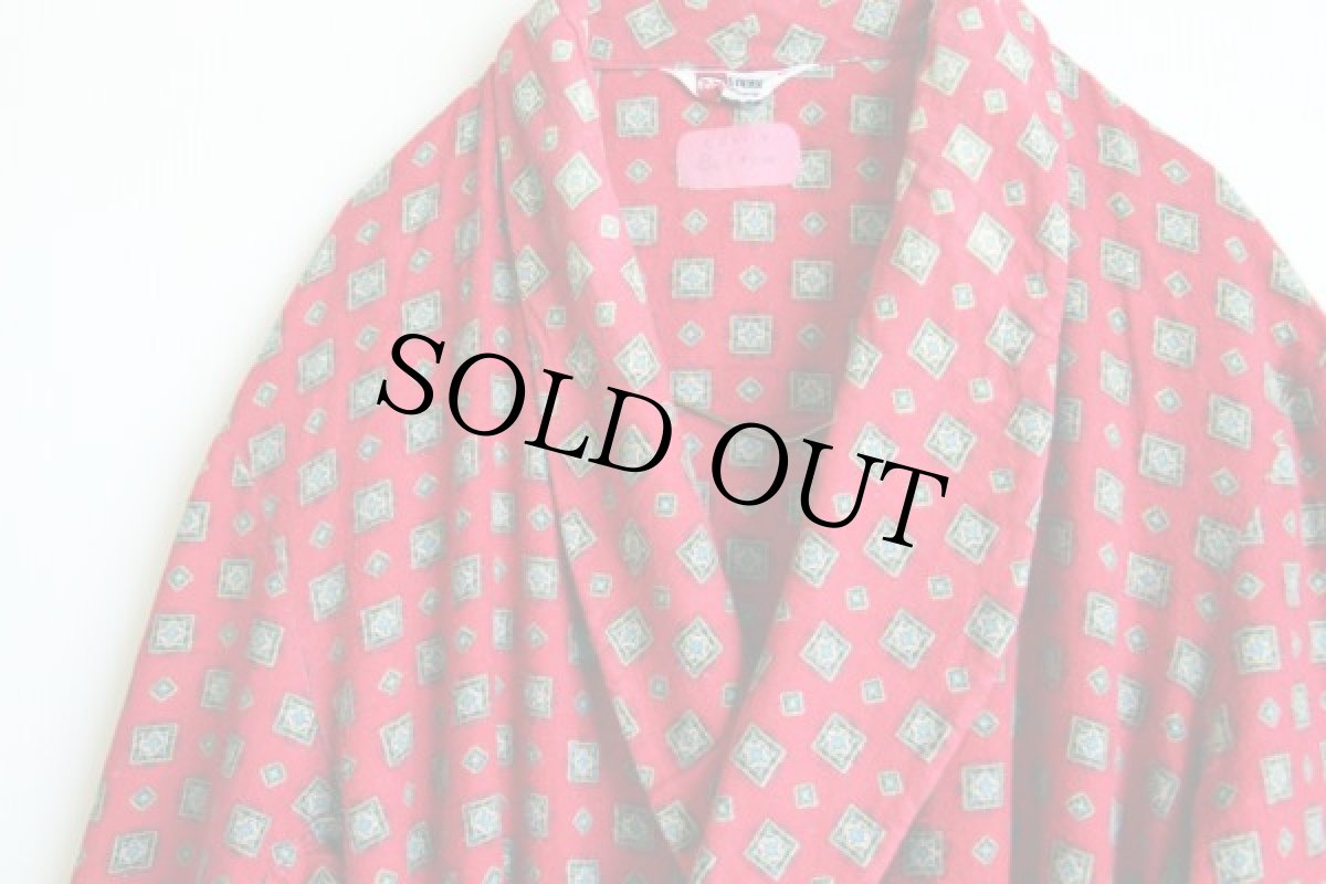 画像2: 60's E&W 総柄 プリントネル ガウン M (2)